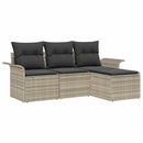 Sofa Sæt med pude 4 pcs Grå polyrattan