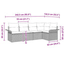 Havesofa Sæt 5 stk. Sort polyrattan