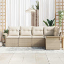 Havesofa Sæt med pude 5 pcs polyrattan