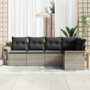Havesofa Sæt med pude 5 pcs polyrattan