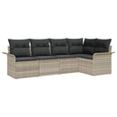 Havesofa Sæt med pude 5 pcs polyrattan
