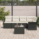 Havesofa Sæt 6 stk. Sort polyrattan
