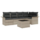 Havesofa Sæt med pude 6 pcs Grå polyrattan