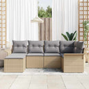 Havesofa Sæt 6 stk. Beige polyrattan