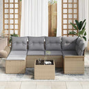 Havesofa Sæt 7 stk. Beige polyrattan
