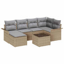Havesofa Sæt 7 stk. Beige polyrattan