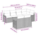 Havesofa Sæt 7 stk. Sort polyrattan