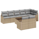 Havesofa Sæt 9 stk. Beige polyrattan