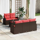 Sofa Sæt med pude 6 pcs Brun Polyester