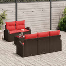 Sofa Sæt med pude 6 pcs Brun Polyester