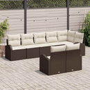 Havesofa Sæt 8 pcs polyrattan