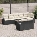 Havesofa Sæt Sort og Cream 55 x 55 x 37 cm polyrattan