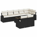 Havesofa Sæt Sort og Cream 55 x 55 x 37 cm polyrattan
