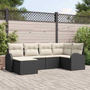 Havesofa Sæt 6 stk. Sort polyrattan