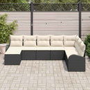 Havesofa Sæt 8 stk. Sort [Syntetisk]: Poly Rattan