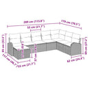 Havesofa Sæt 8 stk. Sort [Syntetisk]: Poly Rattan