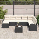 Havesofa Sæt 9 stk. Sort [Syntetisk]: Poly Rattan