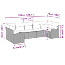 Havesofa Sæt 7 stk. Sort [Syntetisk]: Poly Rattan