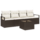 Sofa Sæt 5 pcs Brun og Creme polyrattan