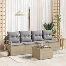 Sofa Sæt 5 pcs Beige og grå polyrattan
