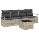 Sofa Sæt 5 pcs Lys grå og Mørk grå polyrattan