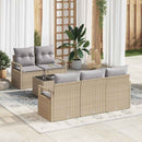 Sofa Sæt med pude 6 pcs Beige og grå polyrattan