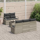 Sofa Sæt med pude 6 pcs Lysegrå polyrattan