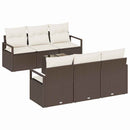 Sofa Sæt med pude 7 pcs Brun og Creme polyrattan