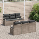 Sofa Sæt med pude 7 pcs Grå polyrattan