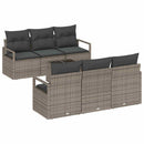 Sofa Sæt med pude 7 pcs Grå polyrattan