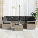 Sofa Sæt 7 pcs Lys grå og Mørk grå polyrattan