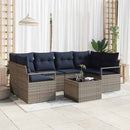 Sofa Sæt 7 pcs Grå og Blå polyrattan