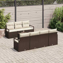 Sofa Sæt med pude 8 pcs Brun og Creme polyrattan