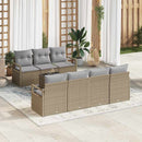 Sofa Sæt med pude 8 pcs Beige og grå polyrattan