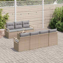Sofa Sæt med pude 8 pcs Beige og grå polyrattan