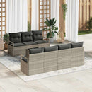 Sofa Sæt med pude 8 pcs Lysegrå polyrattan