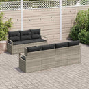 Sofa Sæt med pude 8 pcs Lysegrå polyrattan