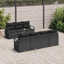 Sofa Sæt med pude 8 pcs Sort polyrattan
