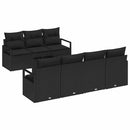 Sofa Sæt med pude 8 pcs Sort polyrattan