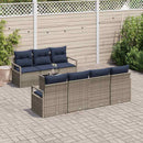 Sofa Sæt med pude 8 pcs Grå polyrattan