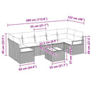 Sofa Sæt 8 pcs Sort og Cream polyrattan
