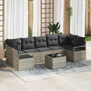 Sofa Sæt 8 pcs Lysegrå og mørkegrå polyrattan