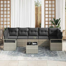 Sofa Sæt 8 pcs Lysegrå og mørkegrå polyrattan