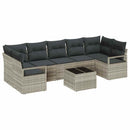 Sofa Sæt 8 pcs Lysegrå og mørkegrå polyrattan