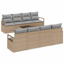 Sofa Sæt med pude 7 pcs Beige og grå polyrattan