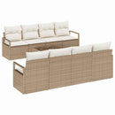 Sofa Sæt med pude 7 pcs Beige og creme polyrattan