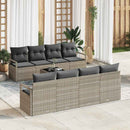 Sofa Sæt med pude 7 pcs Lysegrå polyrattan