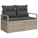 Sofa Sæt med pude 7 pcs Lysegrå polyrattan