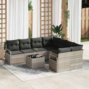 Sofa Sæt med pude 9 pcs Lys grå og sort polyrattan