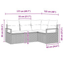 Sofa Sæt 4 stk. Sort polyrattan